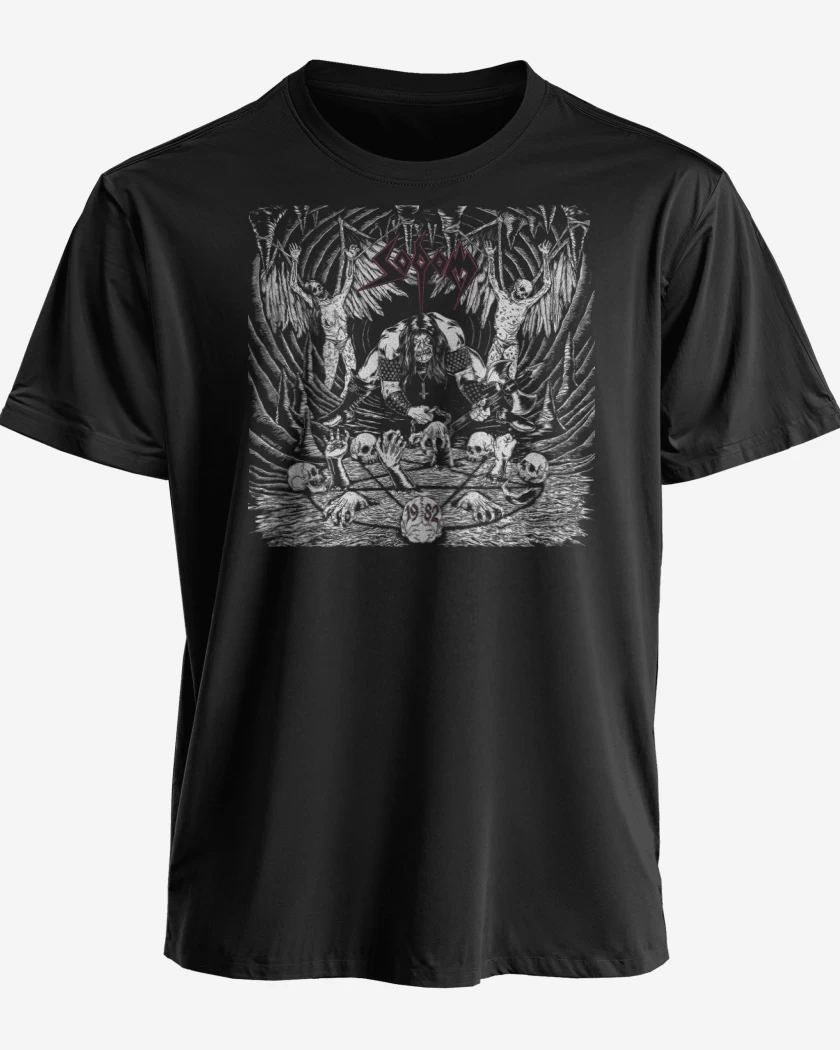 Polera premium Negro de Sodom 1982 v2
