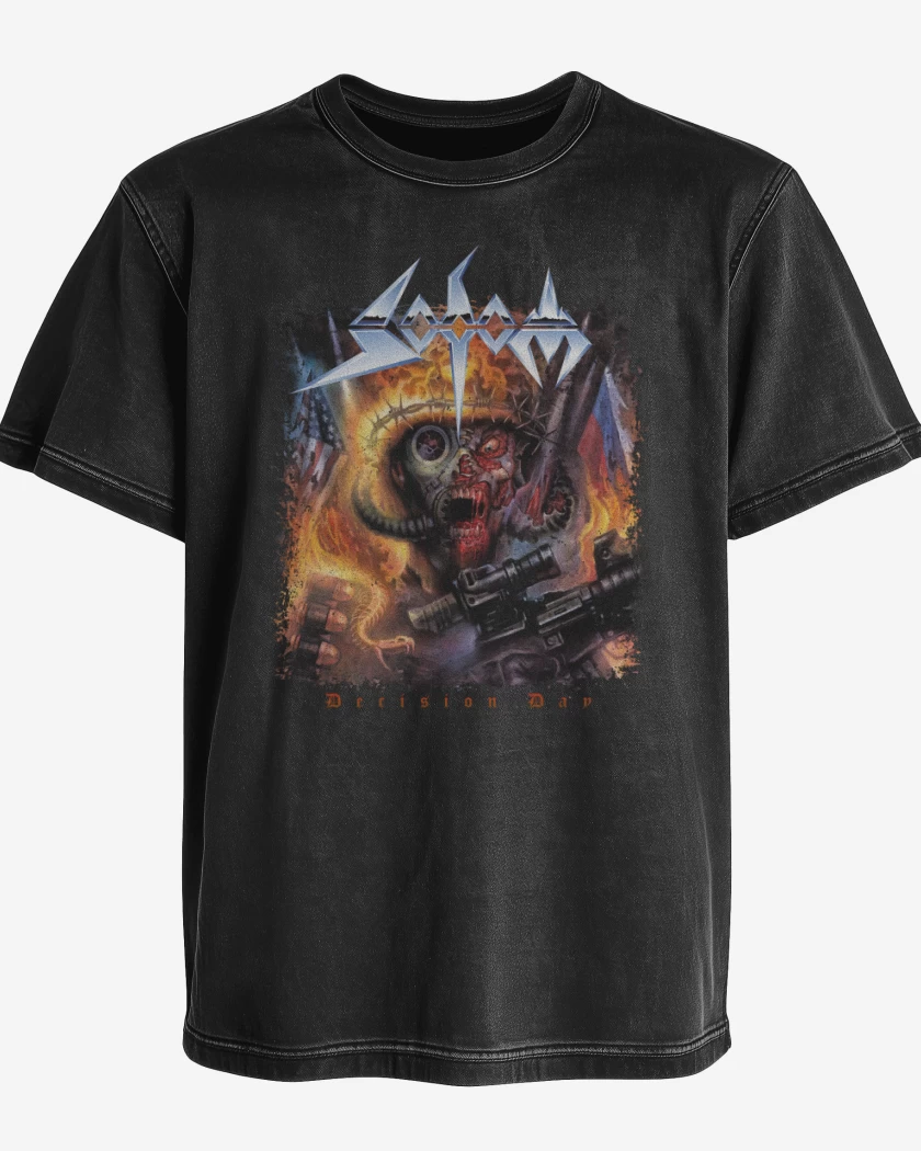 Polera desgastada Negro de Sodom Decision Day