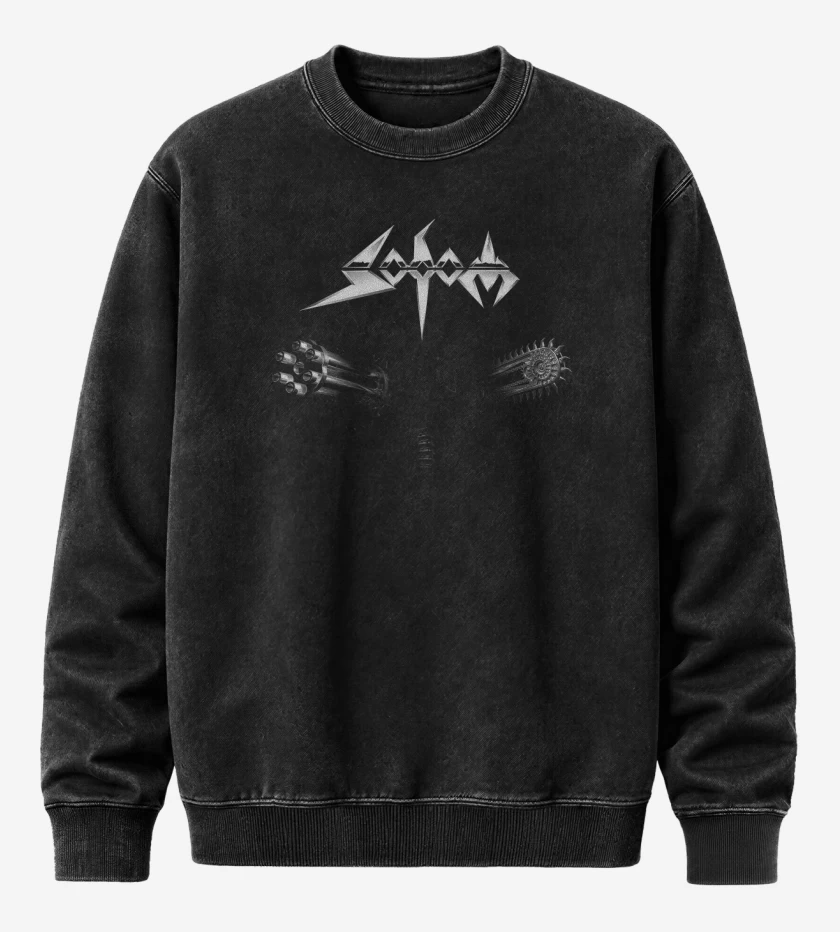 Poleron Polo Acid Wash Negro de Sodom Sodom