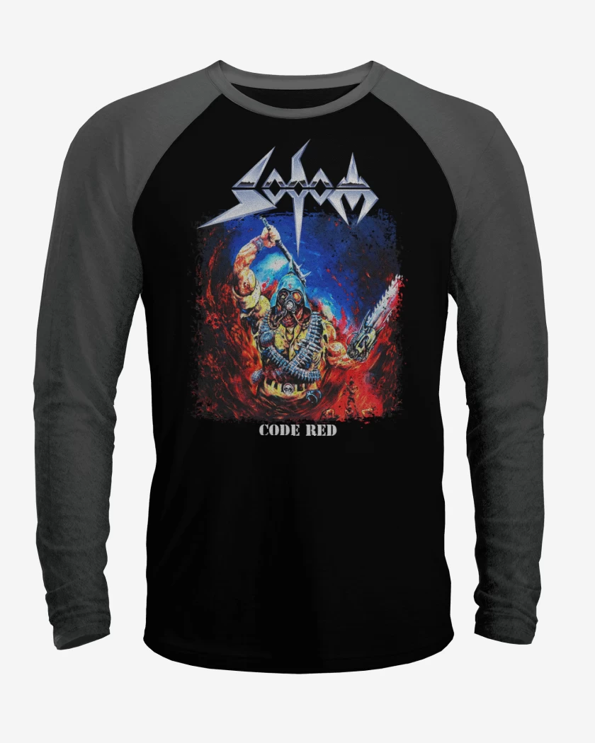 Polera Raglan Negro / Negro Heather de Sodom Code Red