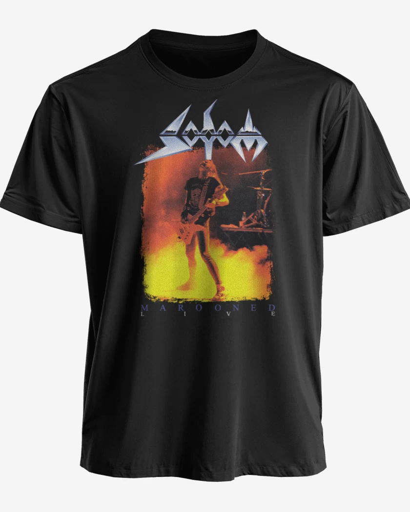 Polera premium Negro de Sodom Marooned Live