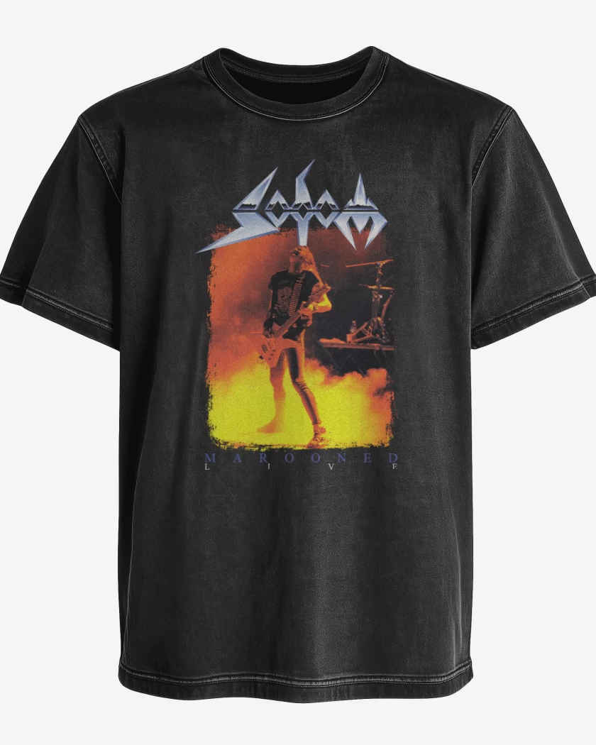 Polera desgastada Negro de Sodom Marooned Live