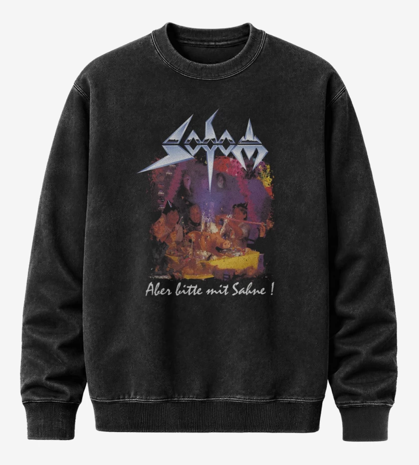 Poleron Polo Acid Wash Negro de Sodom Aber Bitte Mit Sahne
