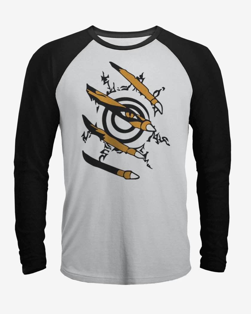 Polera Raglan Blanco / Negro de Naruto 2