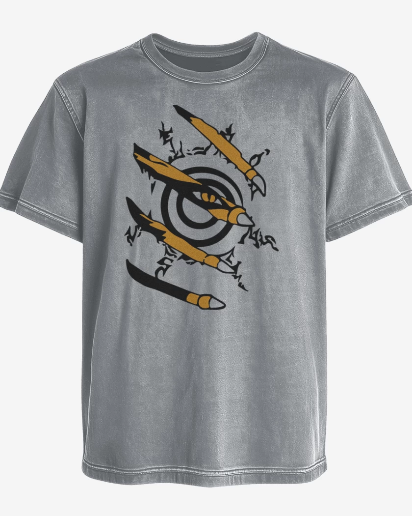 Polera desgastada Gris Melange de Naruto 2