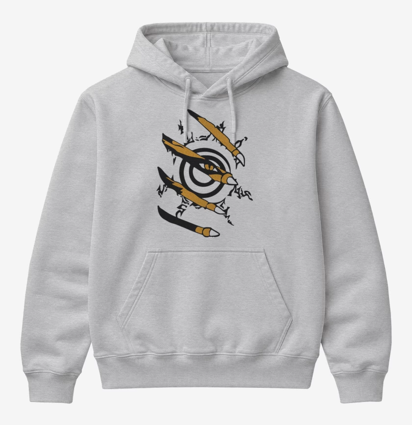 Poleron Canguro básico Gris Melange de Naruto 2