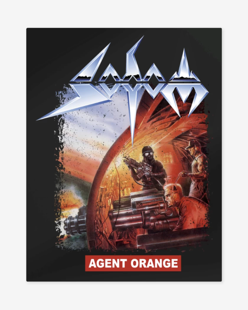 Print metalico Negro de Sodom Agent Orange