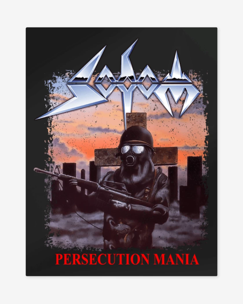 Print metalico Negro de Sodom Persecution Mania