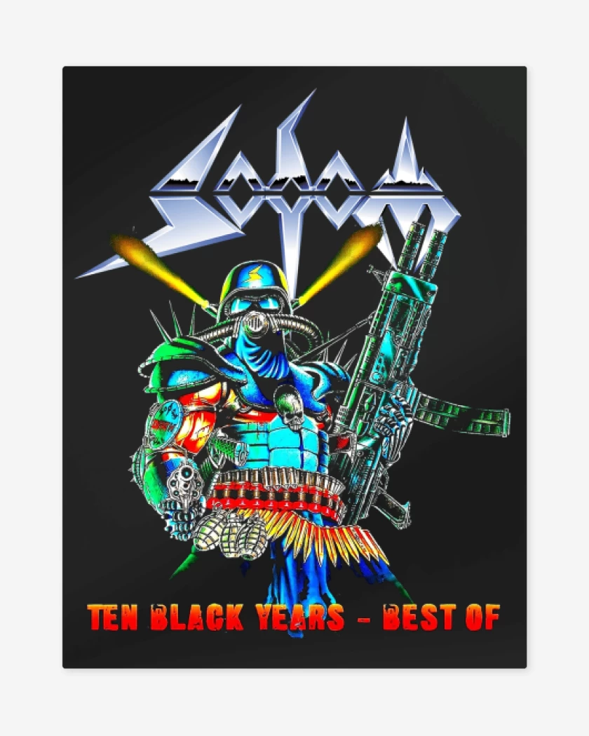 Print metalico Negro de Sodom Ten Black Years