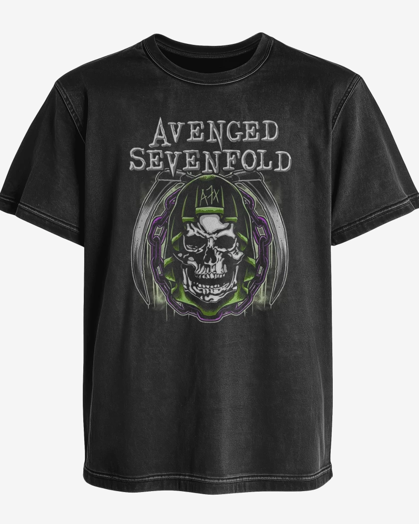 Polera desgastada Negro de A7X 3