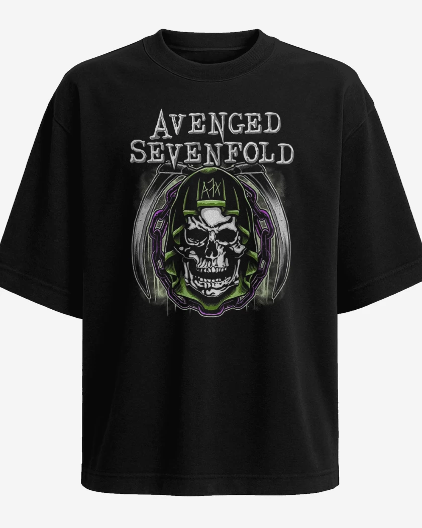 Polera Oversize Negro de A7X 3