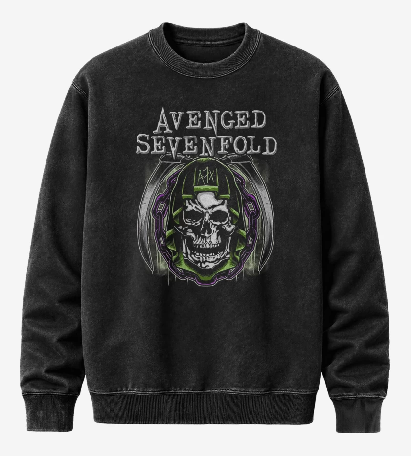 Poleron Polo Acid Wash Negro de A7X 3