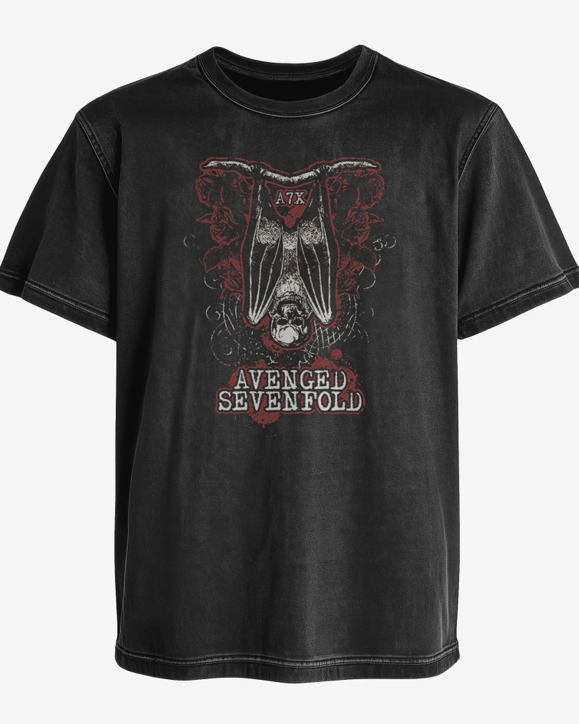 Polera desgastada Negro de A7X 4