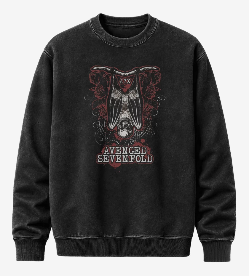 Poleron Polo Acid Wash Negro de A7X 4