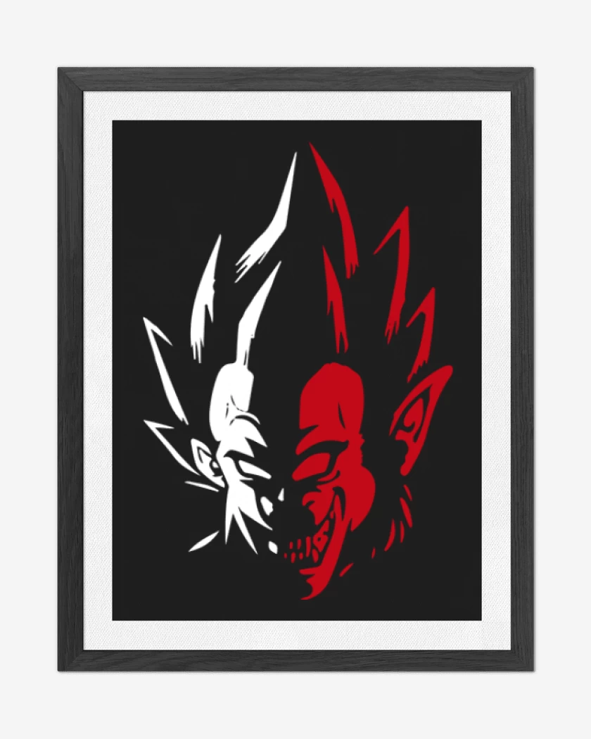 Cuadro decorativo Negro de Vegeta mono