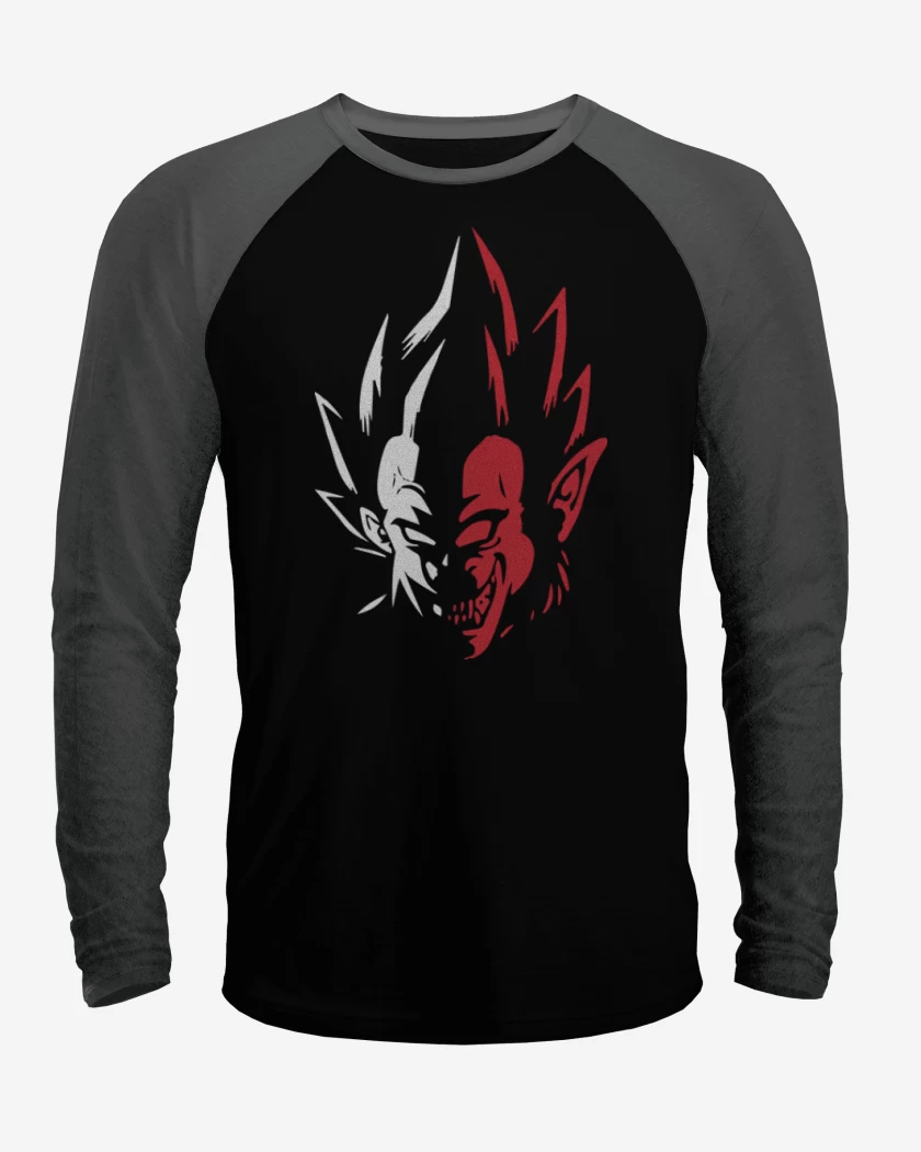 Polera Raglan Negro / Negro Heather de Vegeta mono