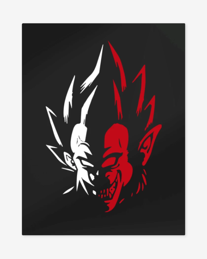 Print metalico Negro de Vegeta mono