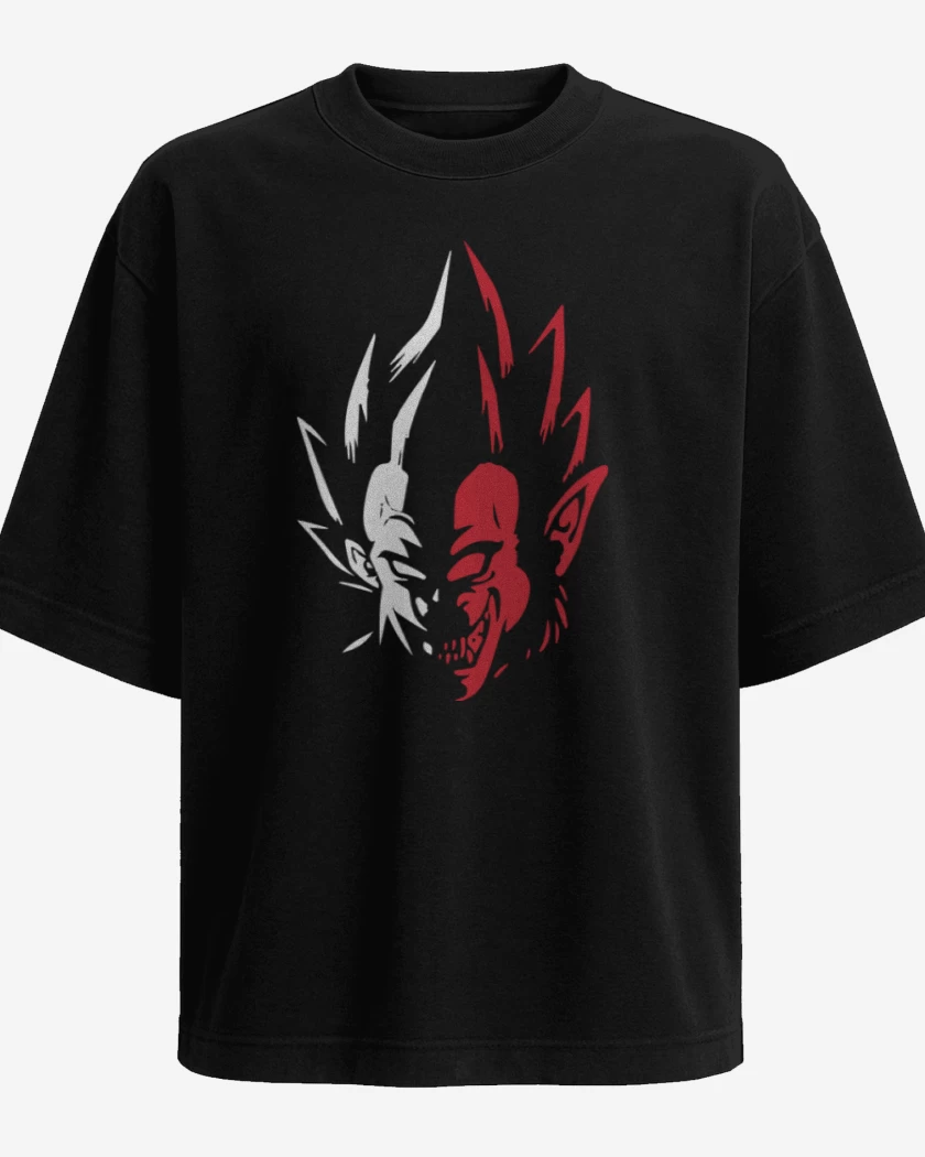 Polera Oversize Negro de Vegeta mono