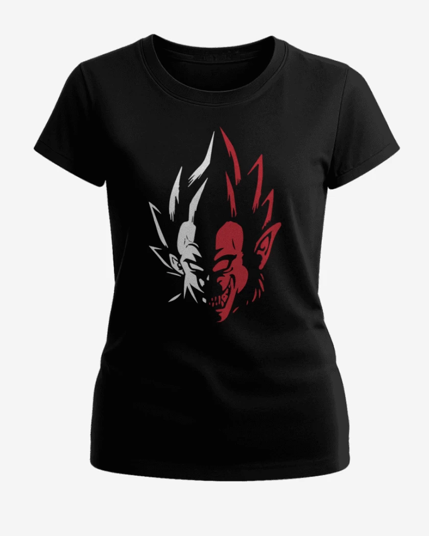 Polera de Mujer Negro de Vegeta mono