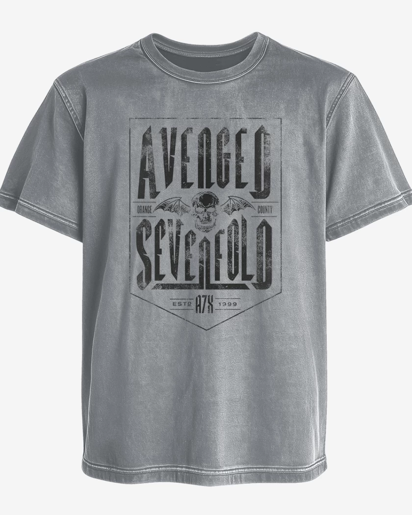 Polera desgastada Gris Melange de a7x 6 