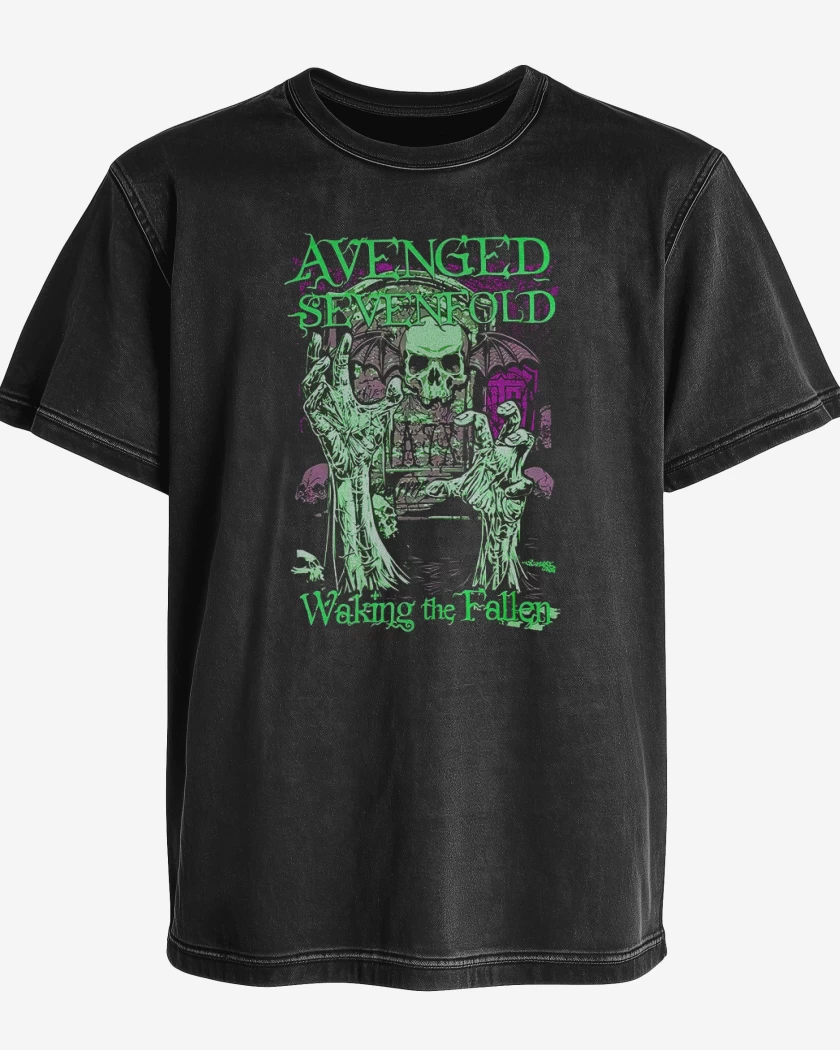 Polera desgastada a7x waking the fallen