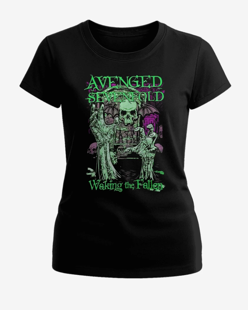 Polera de Mujer Negro de a7x waking the fallen