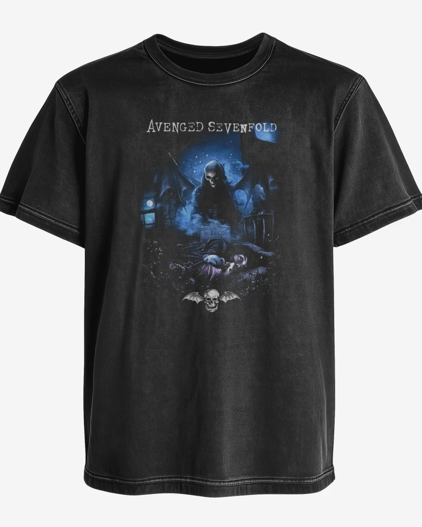 Polera desgastada Negro de Avenged sevenfold Nightmare