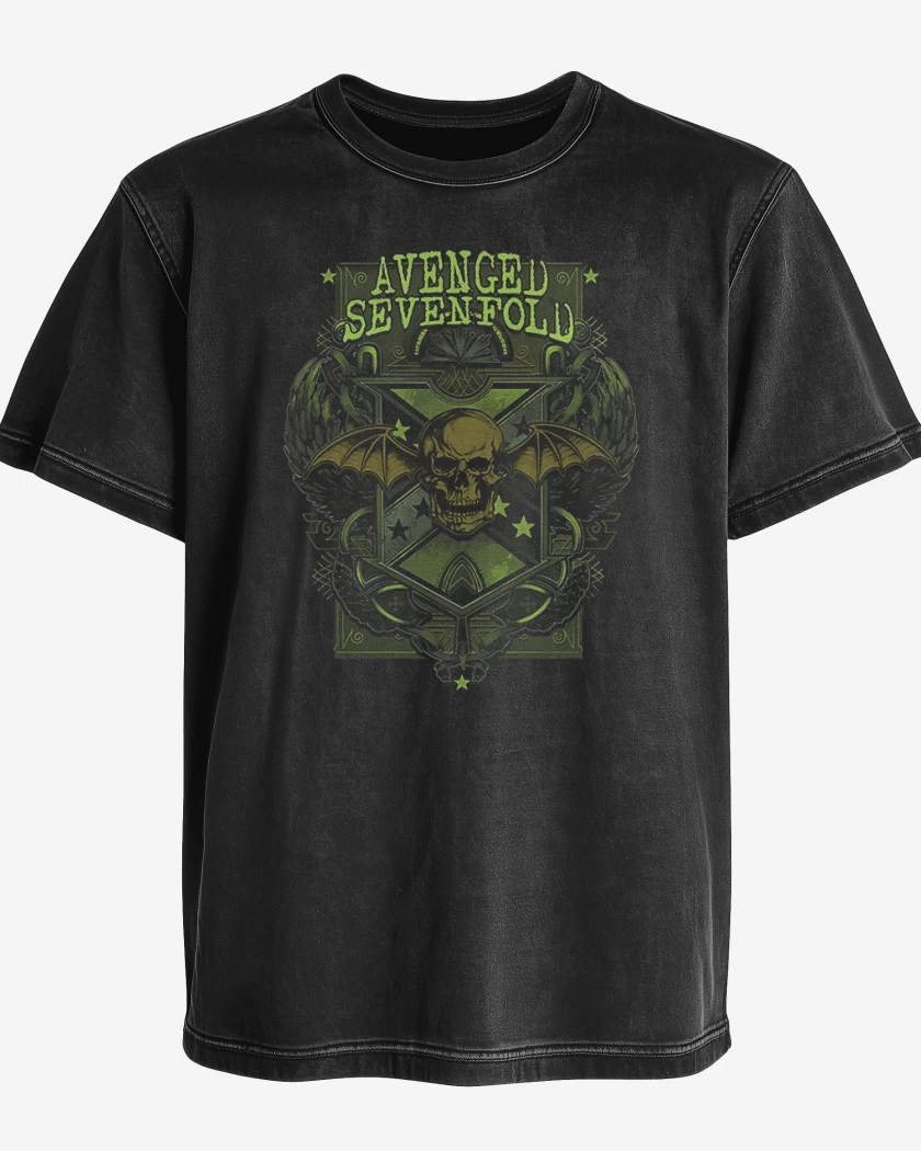 Polera desgastada Negro de Avenged sevenfold 3