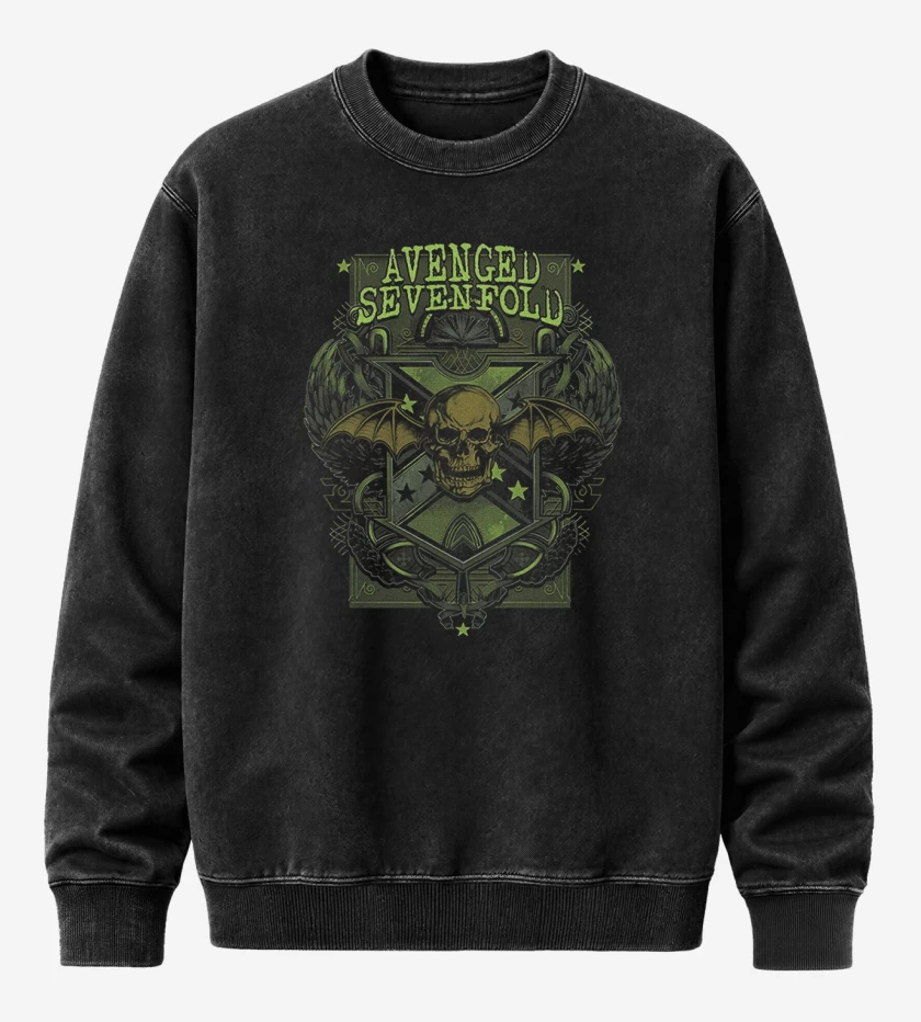 Poleron Polo Acid Wash Negro de Avenged sevenfold 3