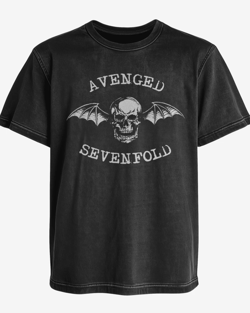 Polera desgastada Negro de Avenged sevenfold 5
