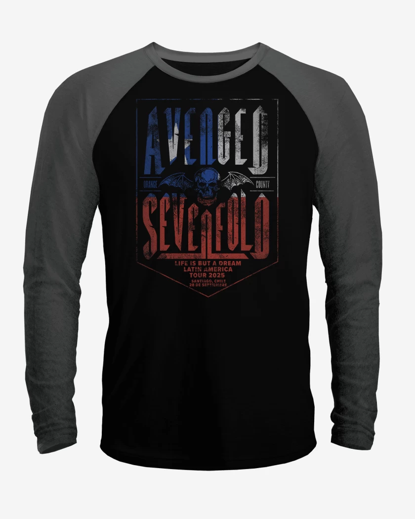 Polera Raglan A7X tour chile 2025