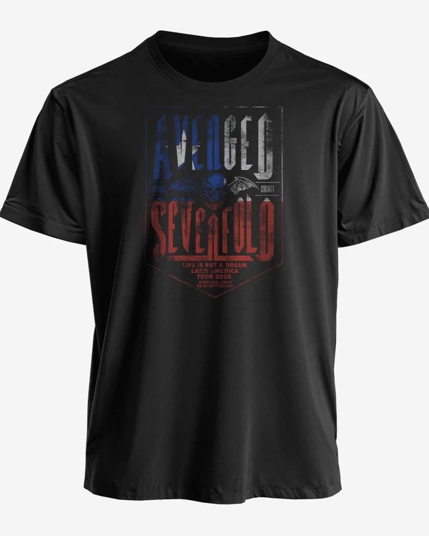 Polera premium Negro de A7X tour chile 2025