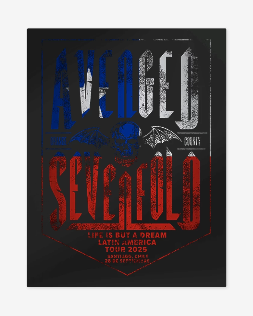 Print metalico A7X tour chile 2025