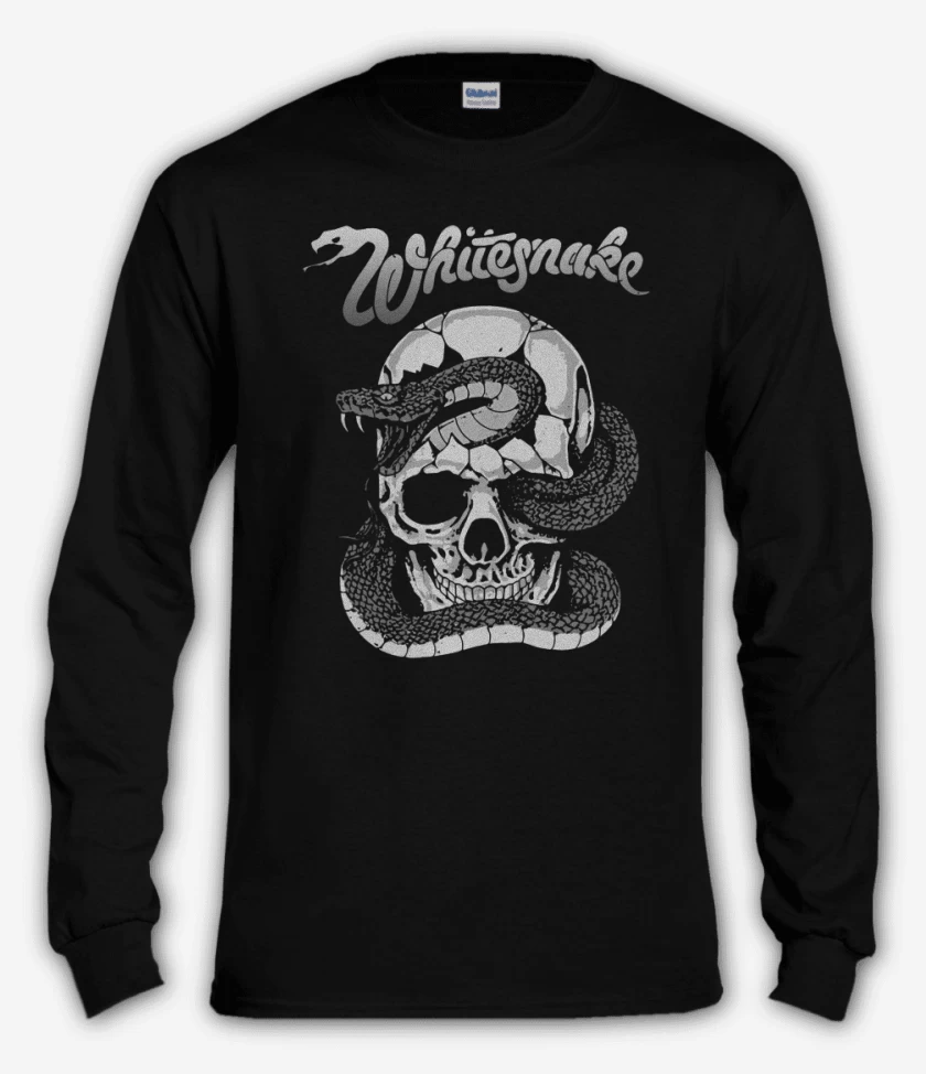 Polera manga larga Negro de Whitesnake skull
