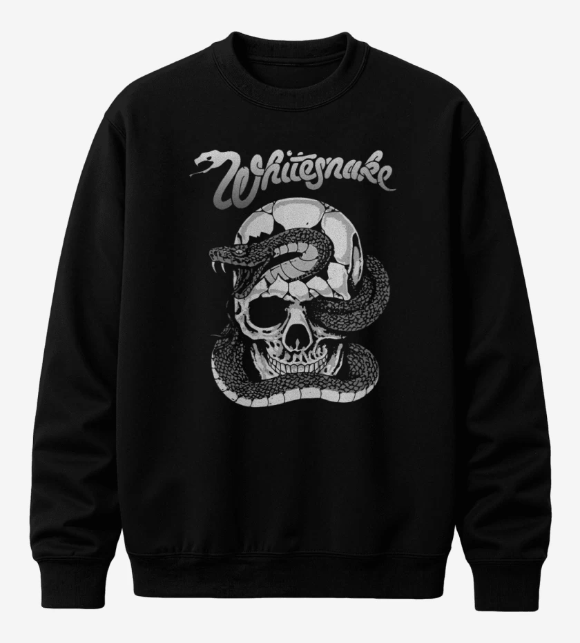 Poleron polo Negro de Whitesnake skull