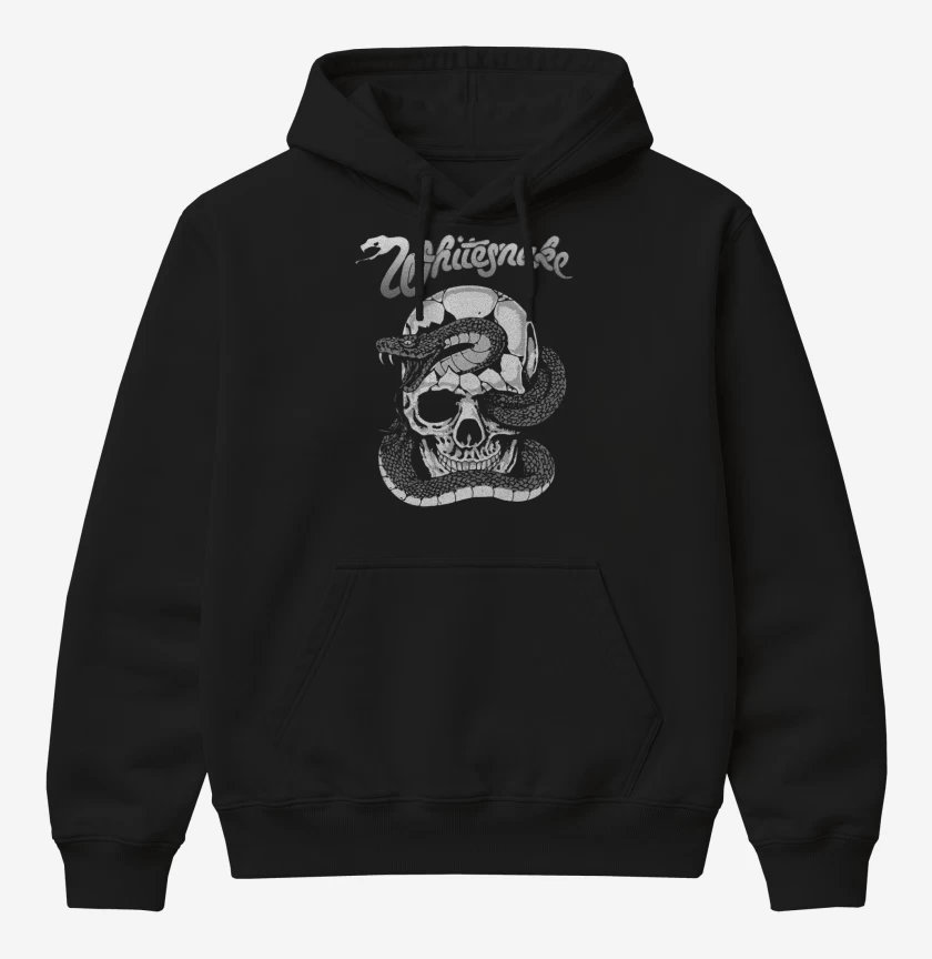Poleron Canguro básico Negro de Whitesnake skull