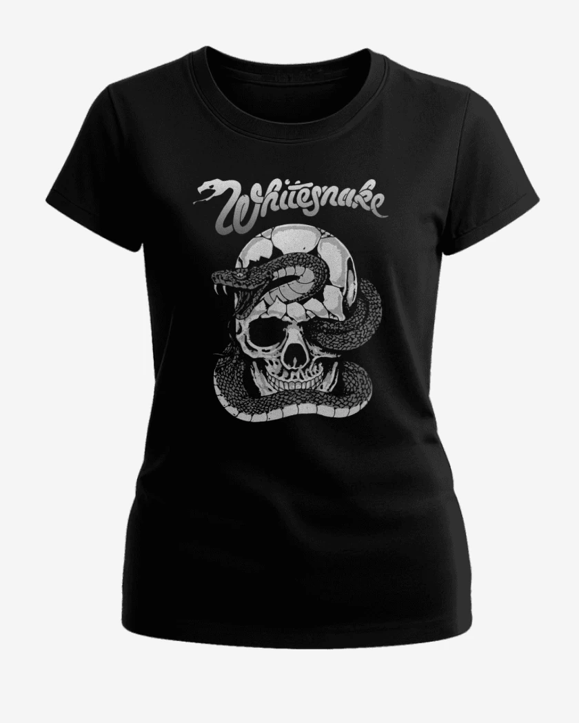 Polera de Mujer Negro de Whitesnake skull