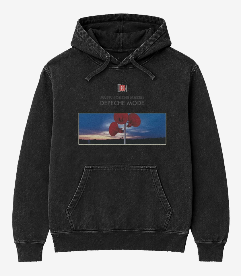 Poleron Canguro Acid Wash Negro de Music for the masses