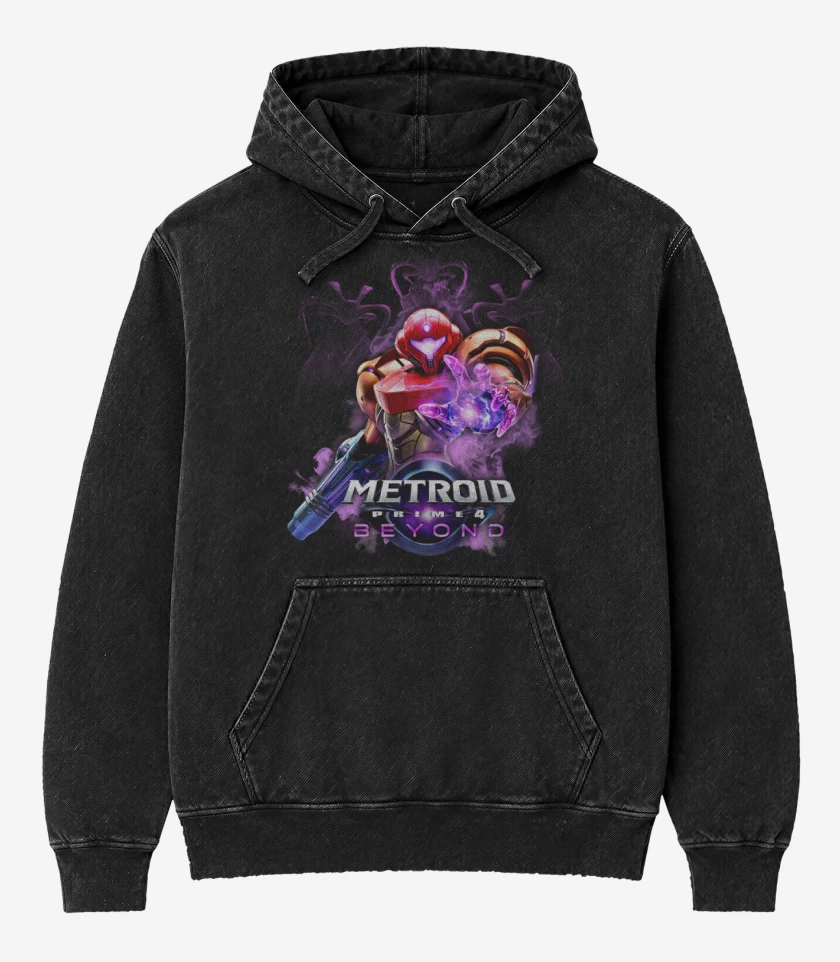 Poleron Canguro Acid Wash Negro de Beyond