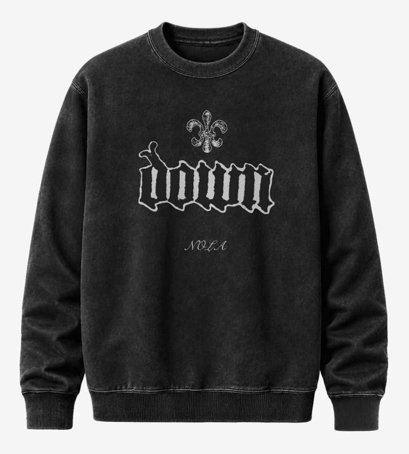 Poleron Polo Acid Wash Negro de Down NOLA