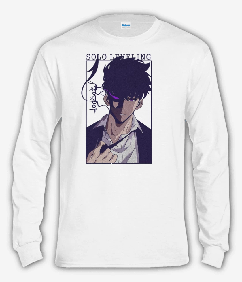Polera manga larga Blanco de Solo Leveling Sung