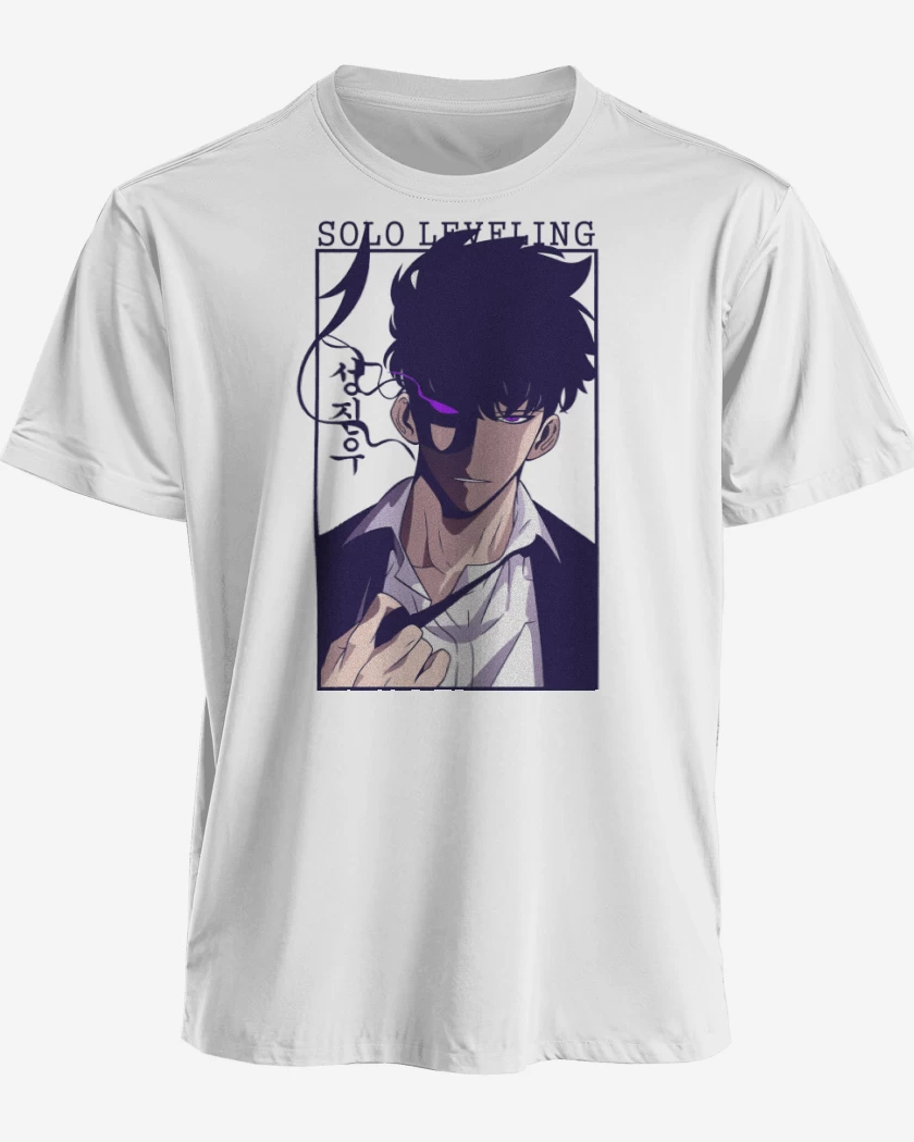 Polera premium Blanco de Solo Leveling Sung