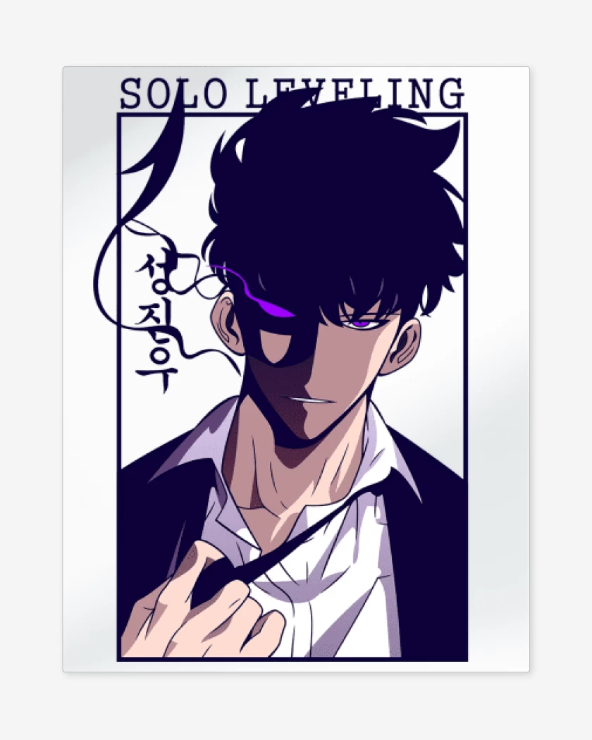 Print metalico Blanco de Solo Leveling Sung