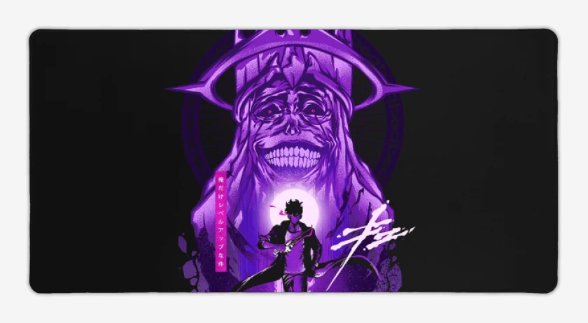 Mouse pad Gamer Negro de Solo Leveling Monarca