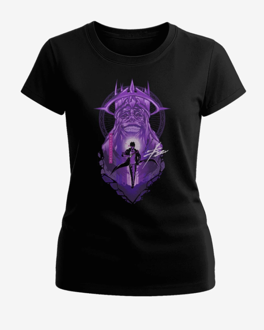 Polera de Mujer Negro de Solo Leveling Monarca