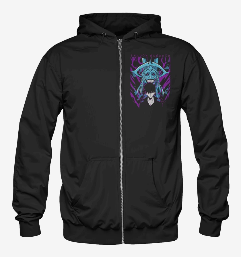 Poleron Canguro con cierre Solo Leveling Shadow