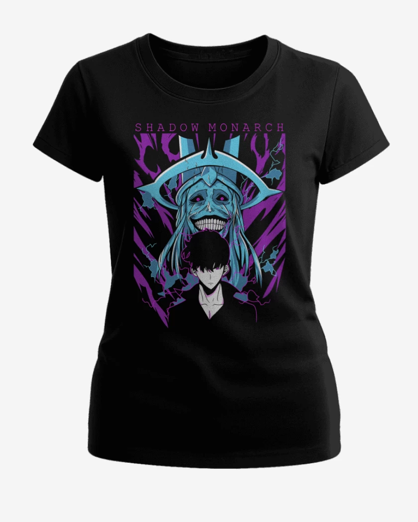 Polera de Mujer Negro de Solo Leveling Shadow