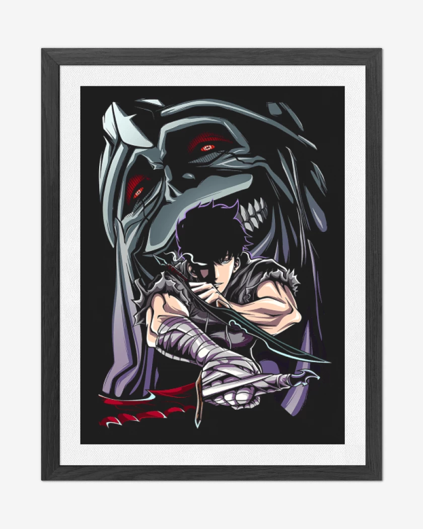 Cuadro decorativo Negro de Solo Leveling Shadow Monarch