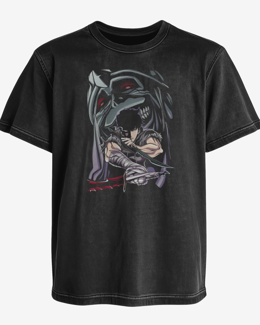 Polera desgastada Solo Leveling Shadow Monarch