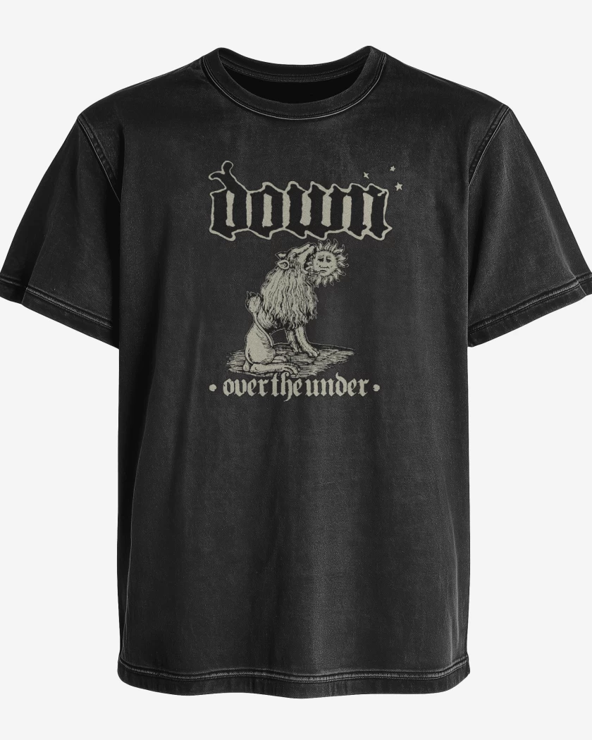 Polera desgastada Negro de Down Over the under